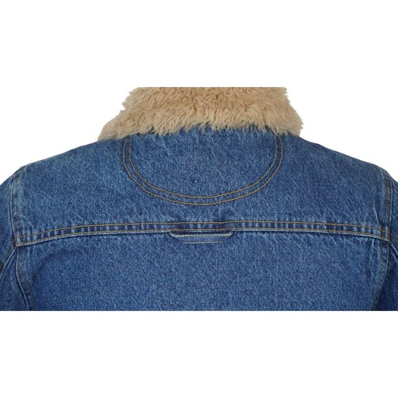Y2K Amy Byer Faux Fur Jean Jacket Size M Insulated Blue Denim 2000s - Picture 15 of 16